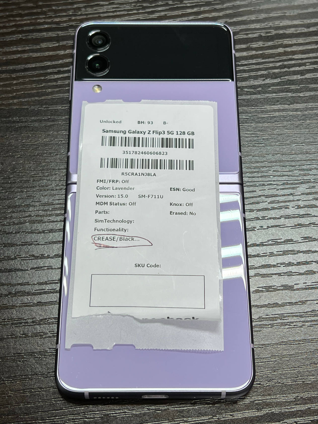 Samsung Galaxy Z Flip3 5G 128GB Lavender Unlocked