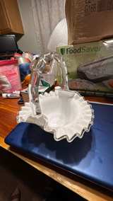Fenton Silver Crest Milk Glass Basket - Image 2