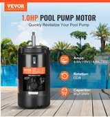 VEVOR 1.5 HP Pool Pump Motor 56J Frame 3450RPM - Image 4