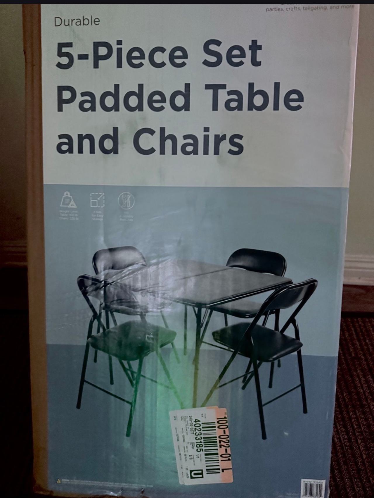 Mainstays 5-Piece Padded Folding Table and Chair Set