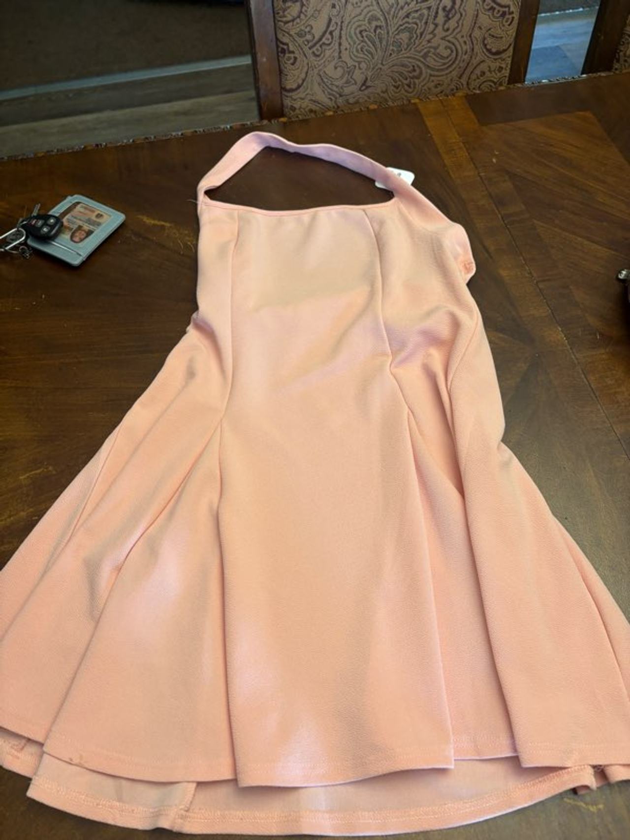 Pink Halter Neck Skater Dress
