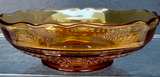 Indiana Glass Amber Diamond Point Scalloped Bowl - Image 2