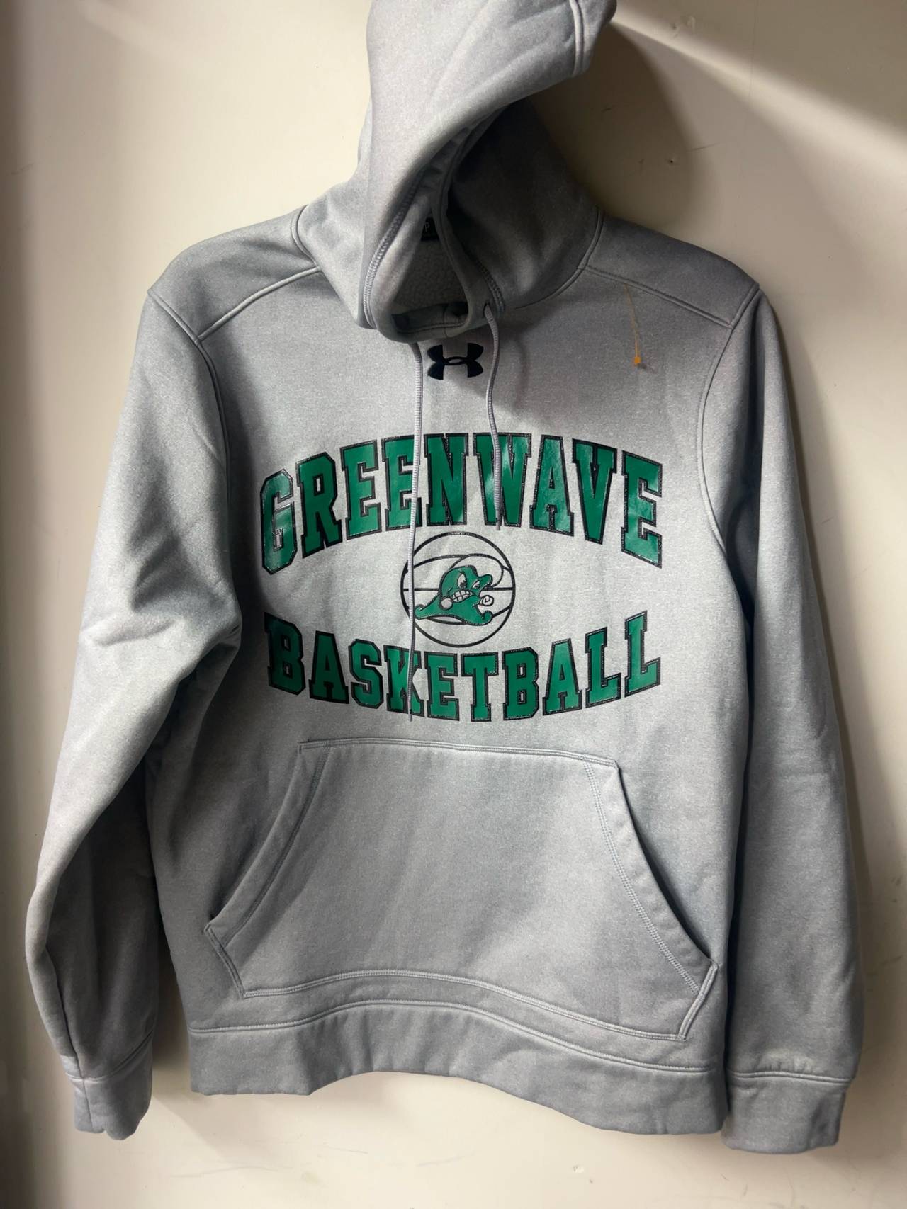 Tulane Green Wave Basketball Hoodie Athletic Heather size SM