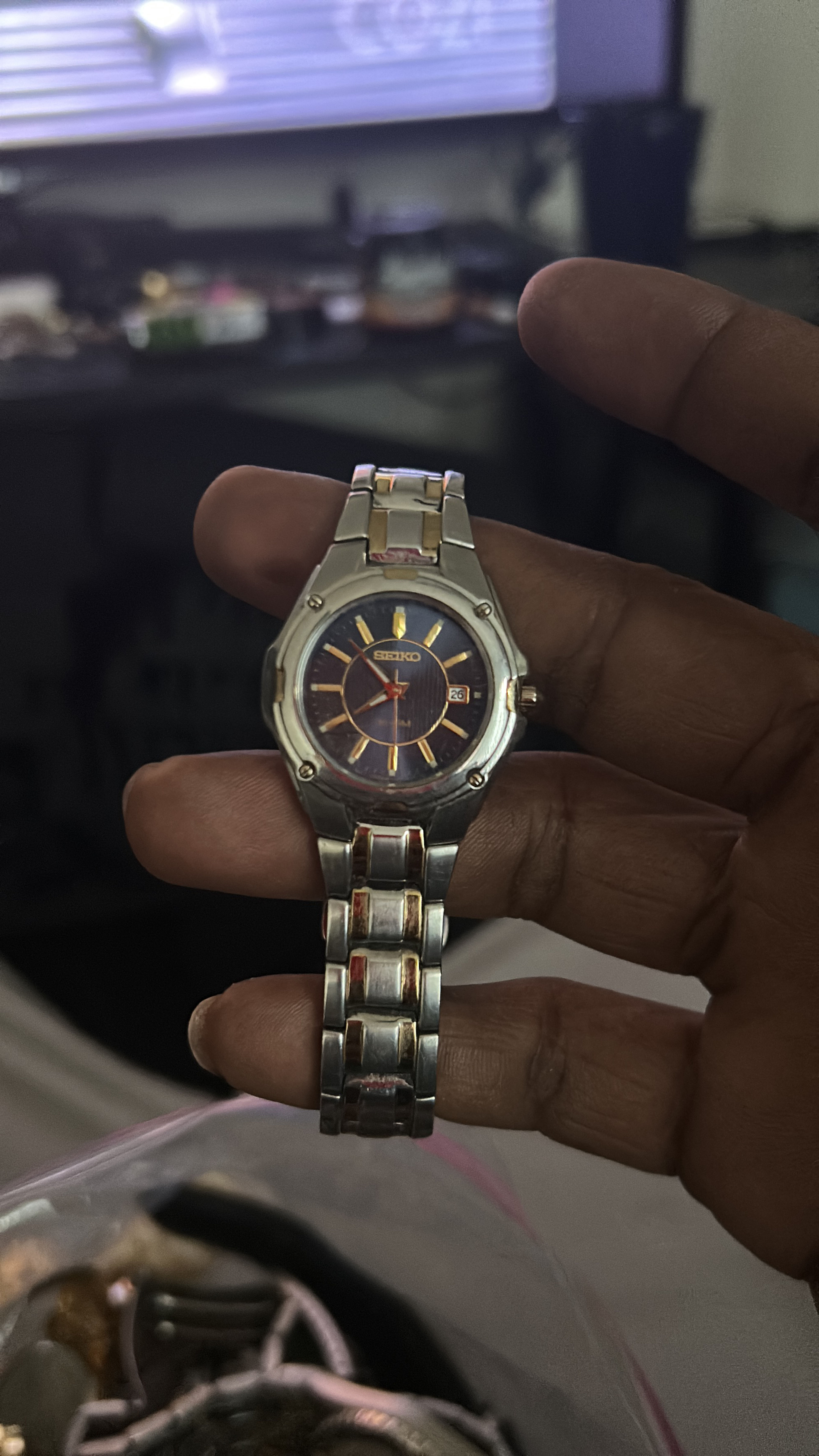 Seiko Two-Tone Blue Dial Quartz Watch