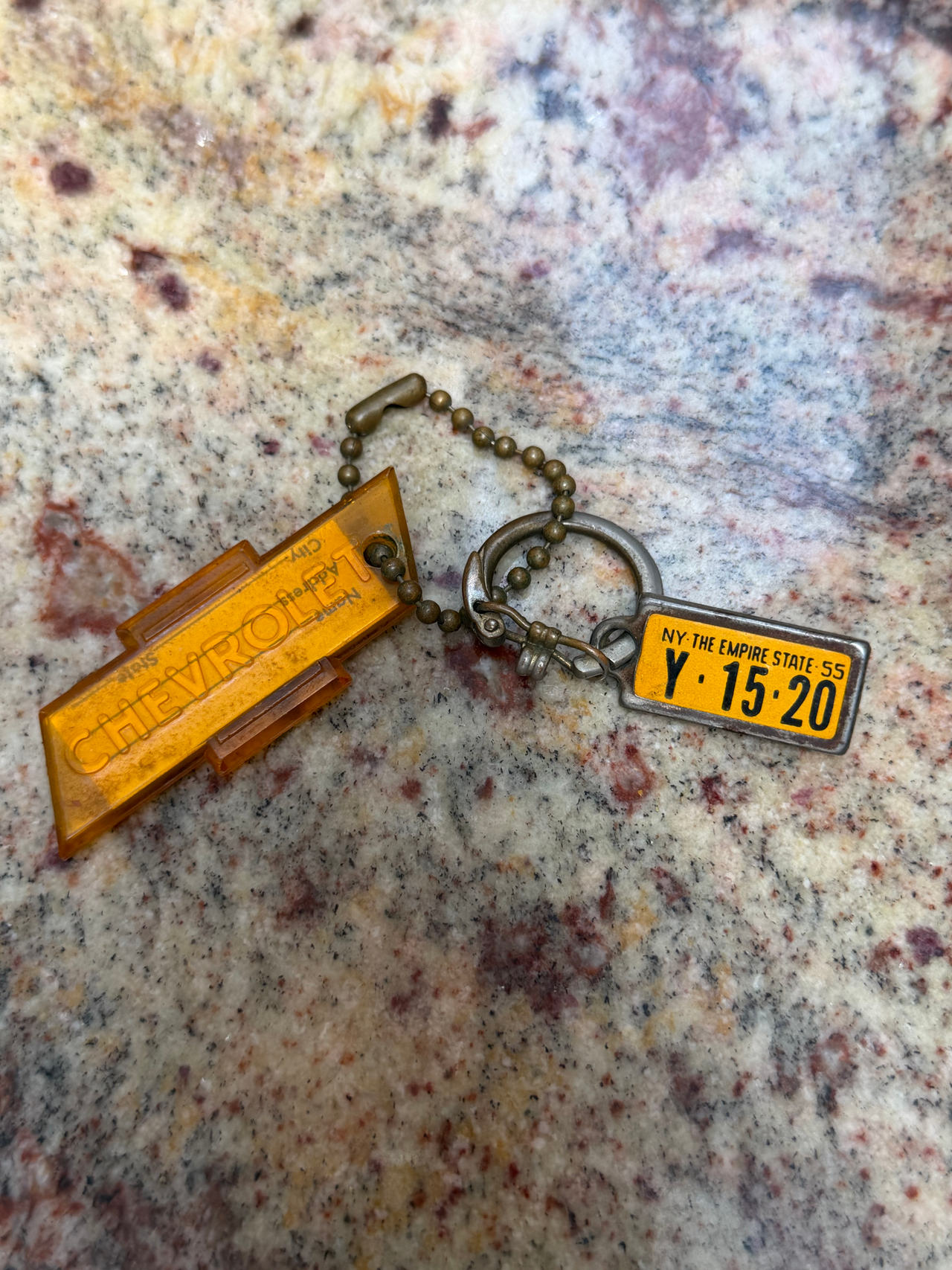 Vintage Chevrolet Mini License Plate Keychain Curry Dealership New York City NYC