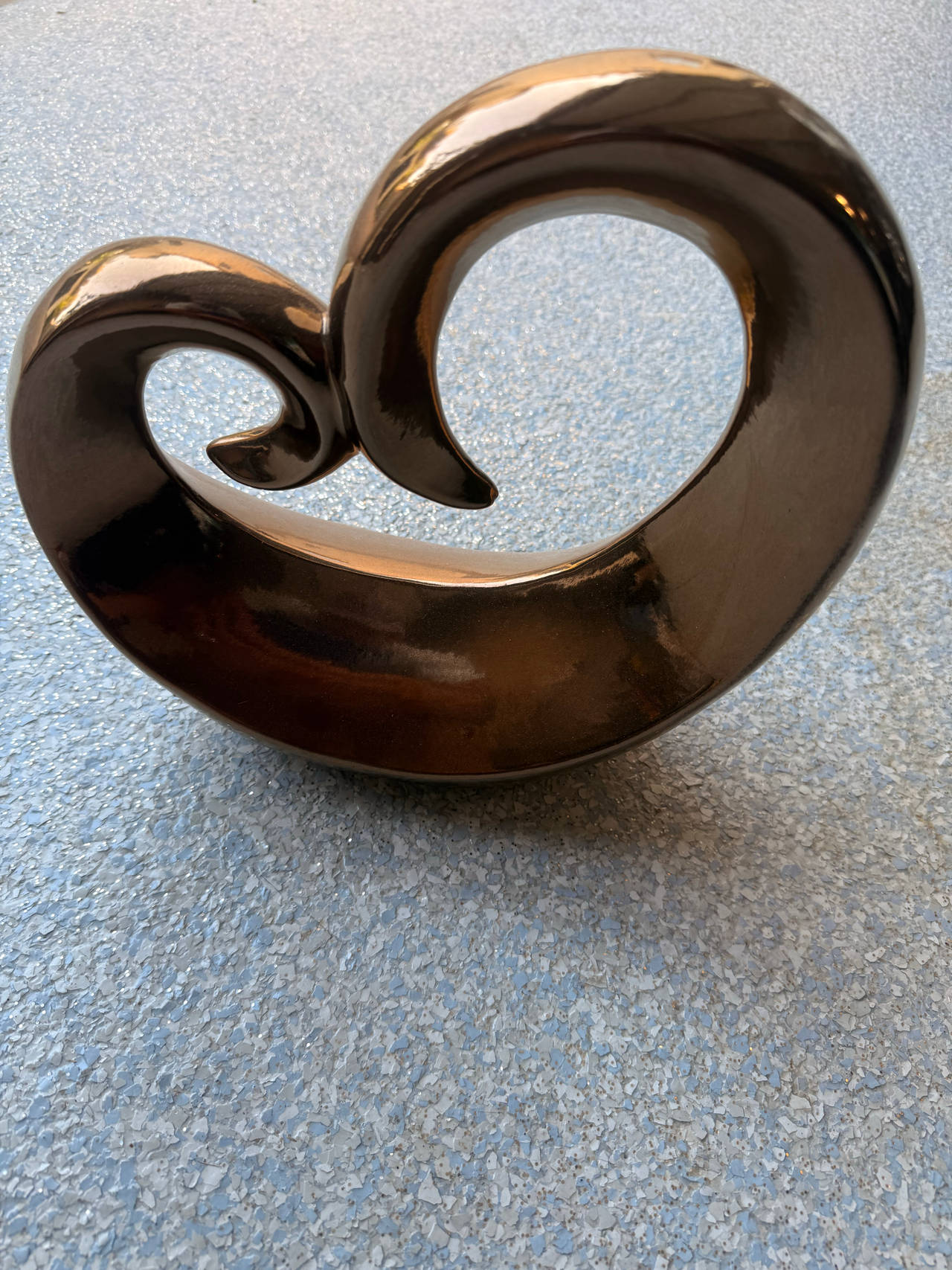 Abstract Ceramic Heart Sculpture