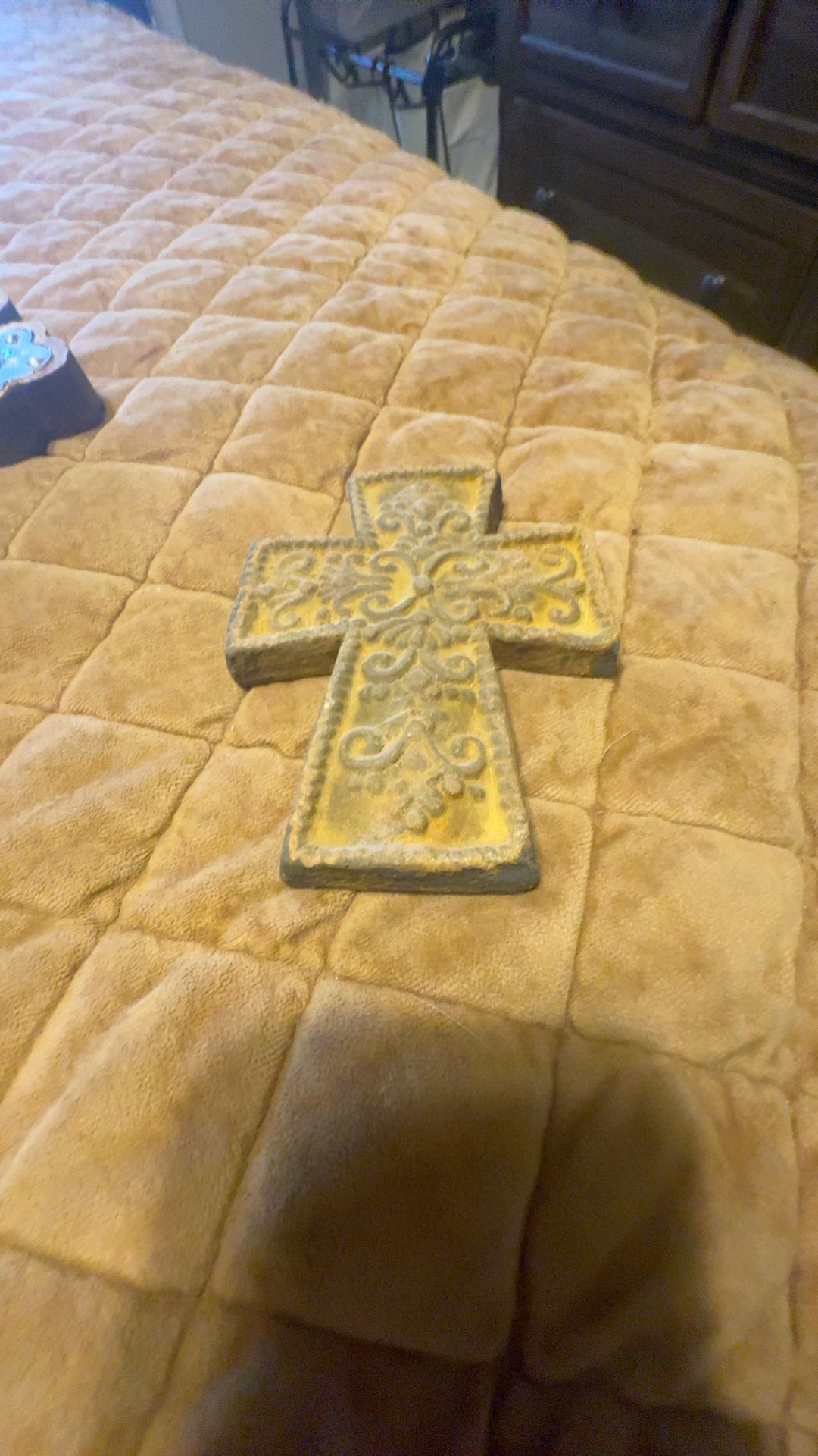 Vintage Chalkware Religious Jesus Cross Wall Plaque