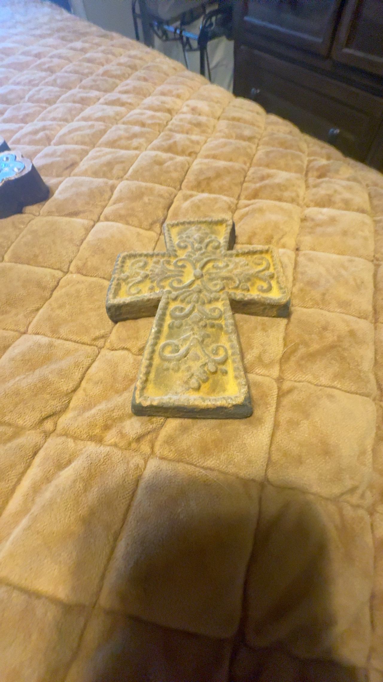 Vintage Chalkware Religious Jesus Cross Wall Plaque