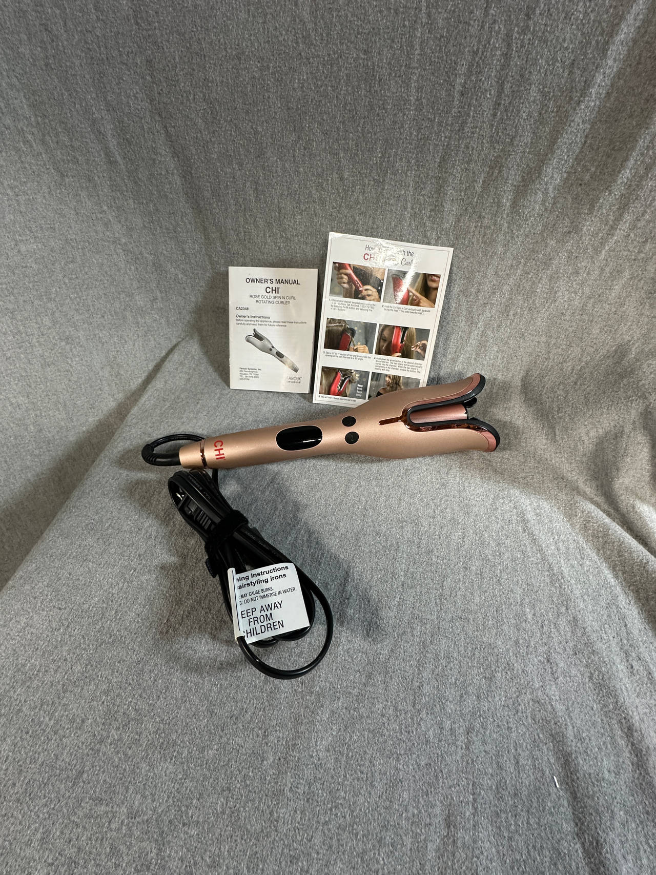 CHI Spin N Curl Rose Gold 1" Ceramic Rotating Curler