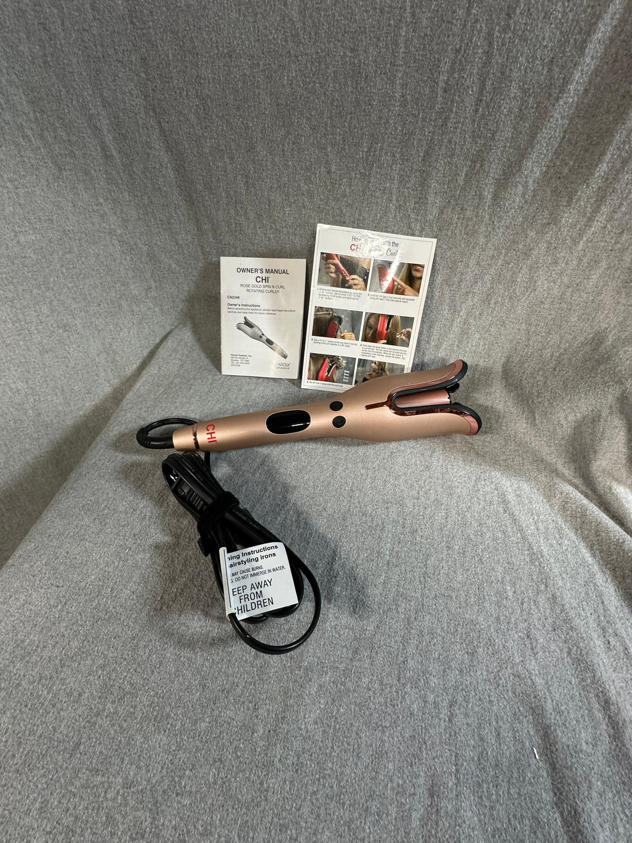 CHI Spin N Curl Rose Gold 1" Ceramic Rotating Curler