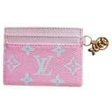 Louis Vuitton Card Holder with Charm Monogram Canvas Pink/Blue - Image 3