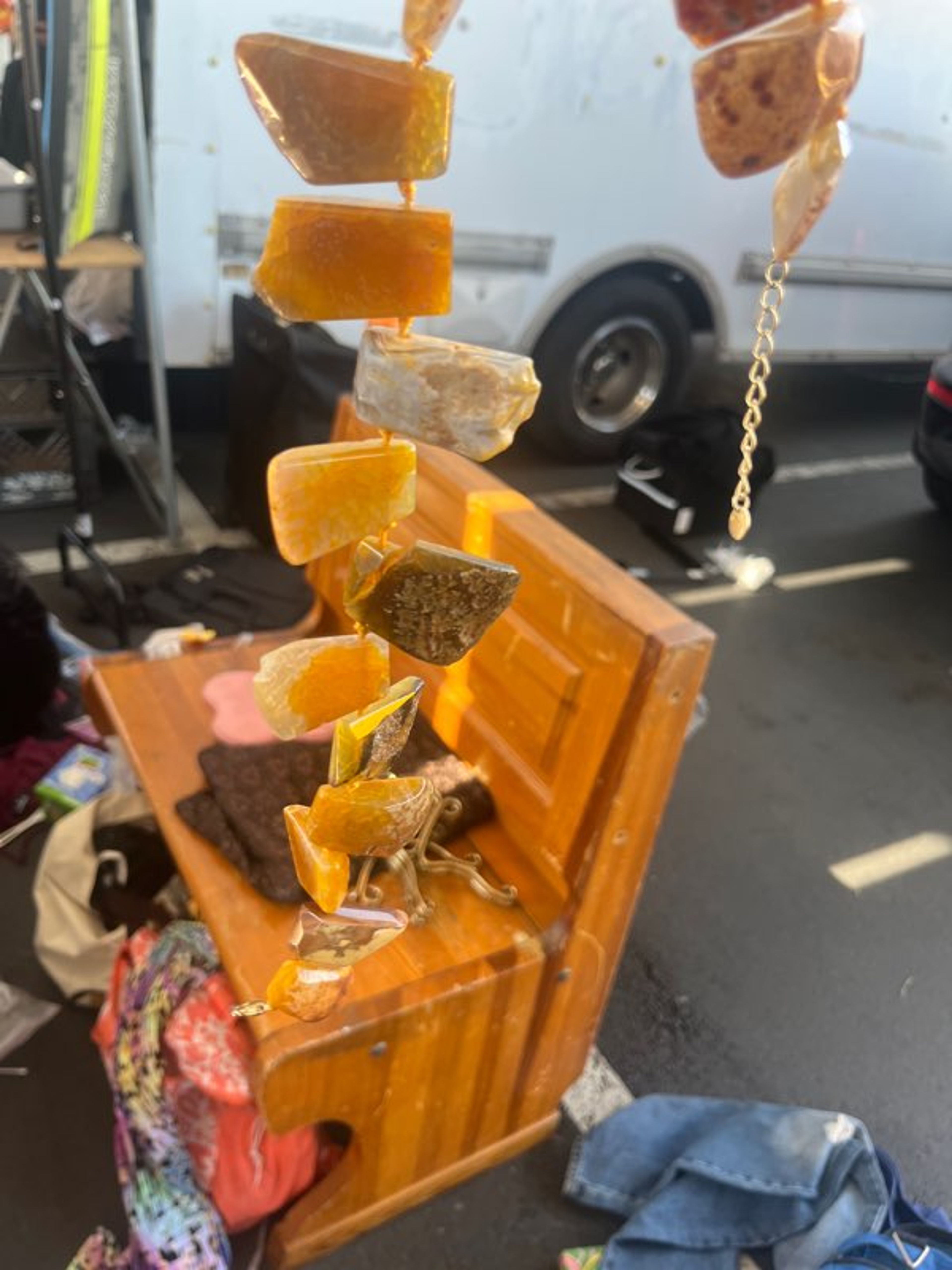 Chunky Raw Amber Style Statement Necklace