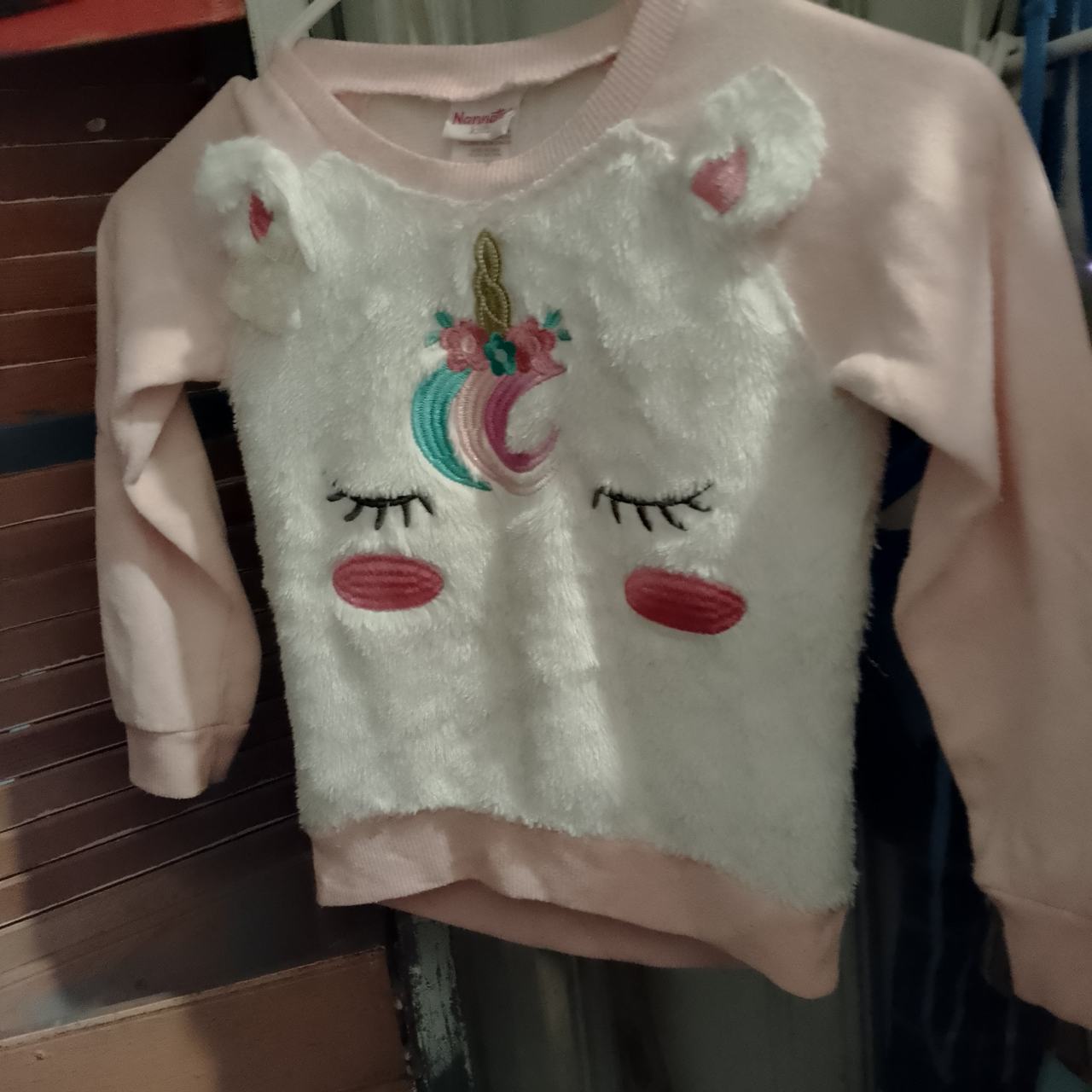 Nanette Lepore Kids Unicorn Faux Fur Sweater