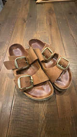 Birkenstock Arizona Big Buckle Leather Sandals Brown Size 39  - Image 2