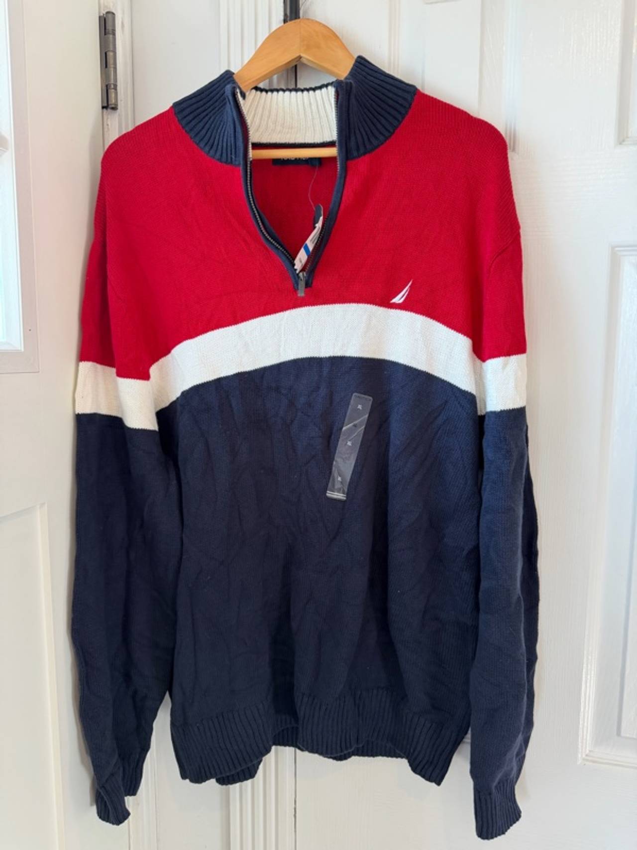 Nautica Colorblock Quarter-Zip Pullover Sweater XL
