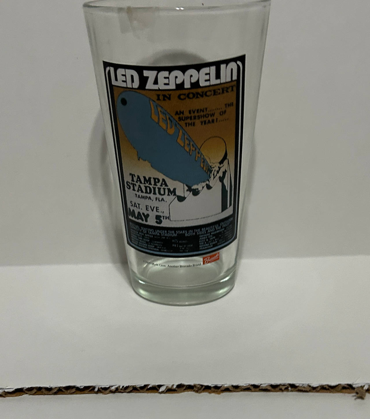 Led Zeppelin Tampa Stadium 1973 Concert Pint Glass