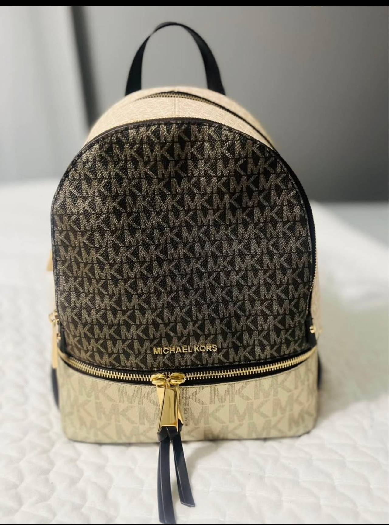 Michael Kors Rhea Medium Color-Block Logo Backpack