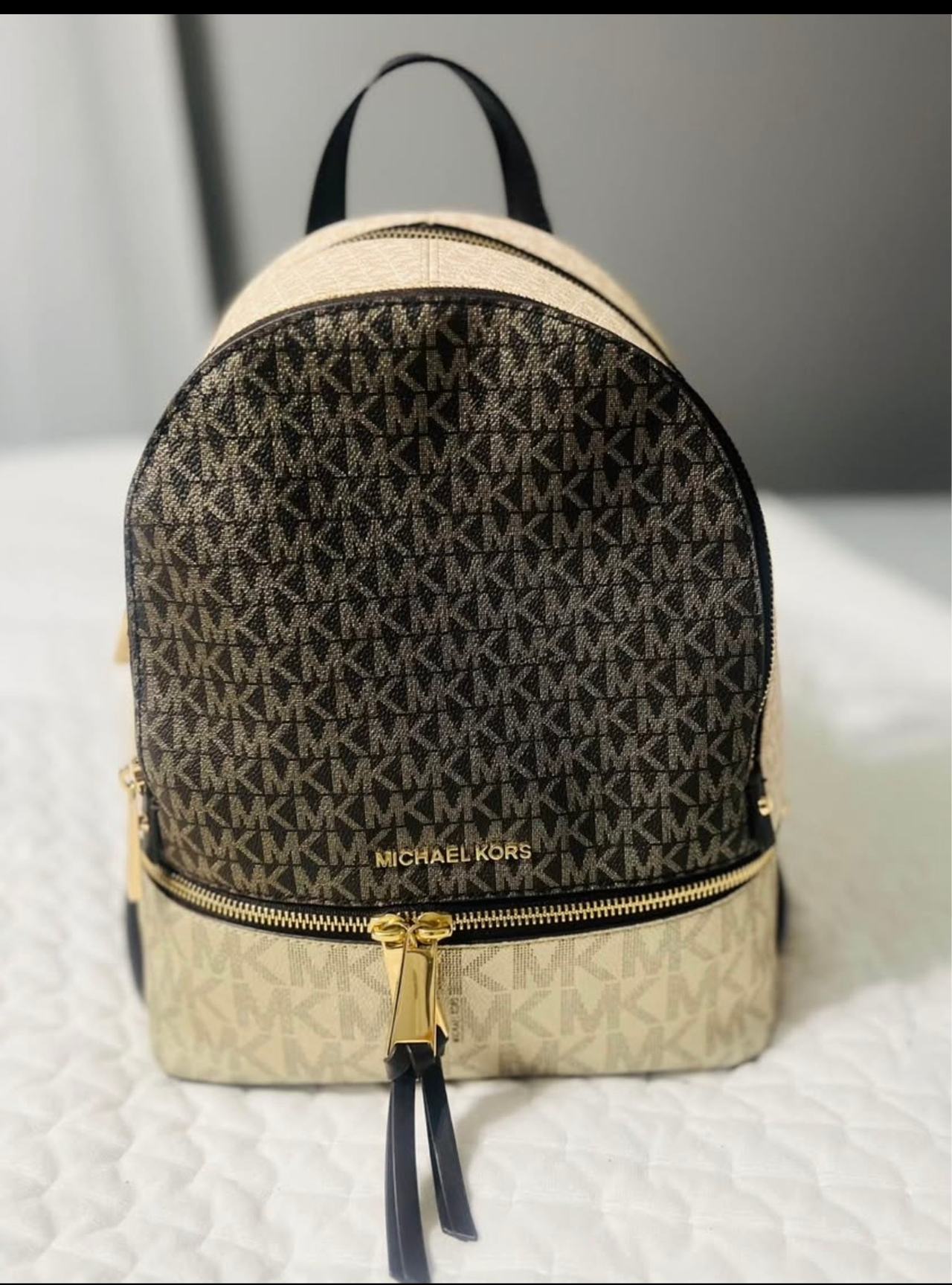 Michael Kors Rhea Medium Color-Block Logo Backpack