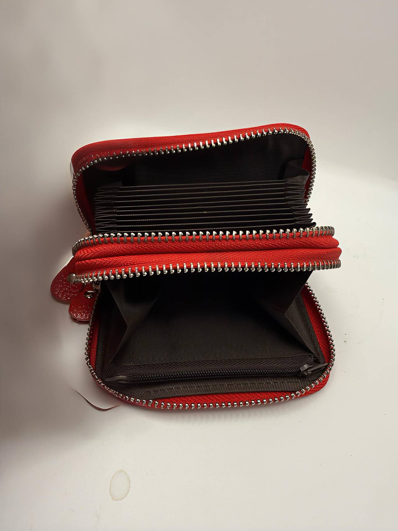 Double Zipper Accordion Card Wallet