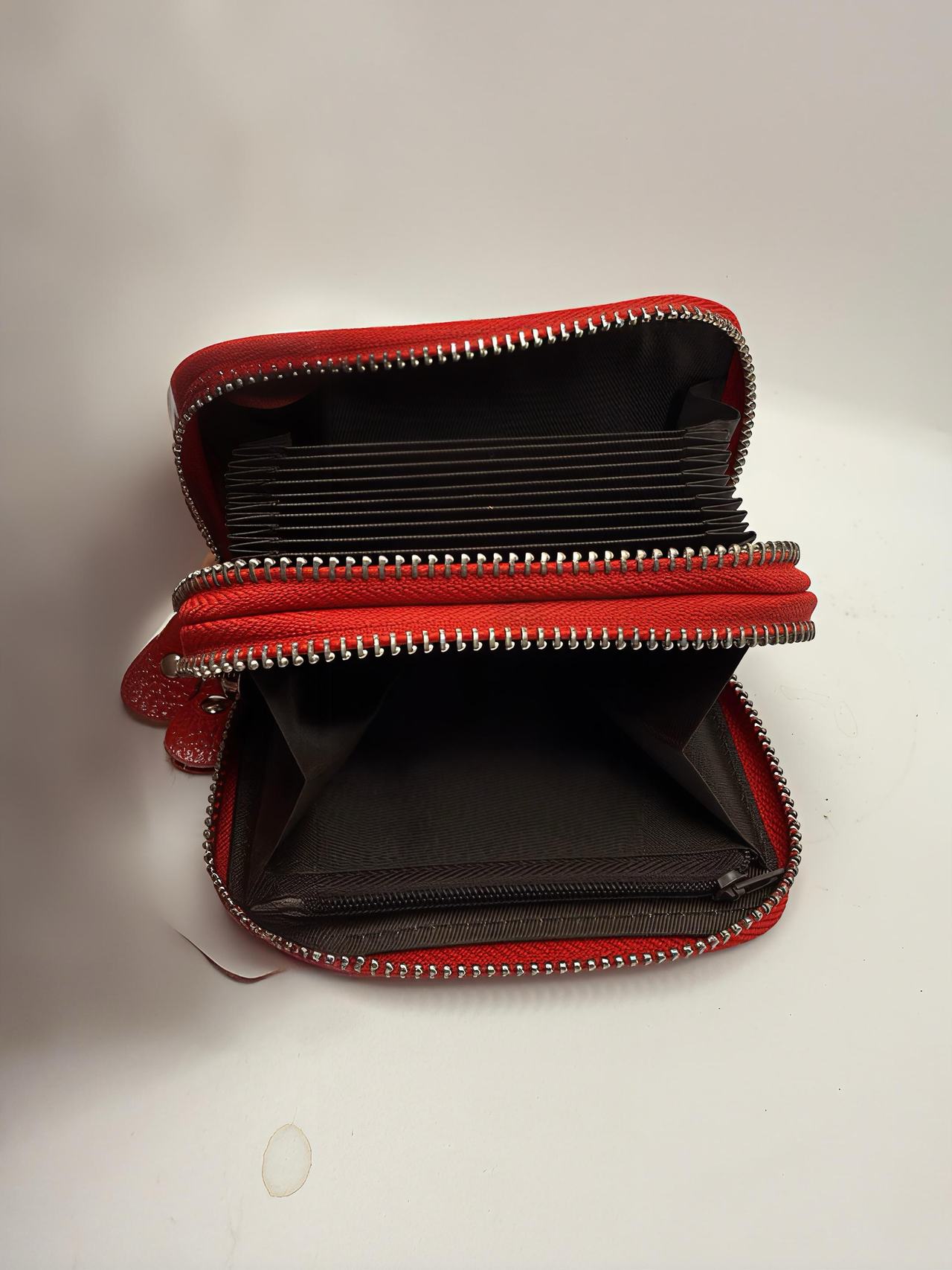 Double Zipper Accordion Card Wallet