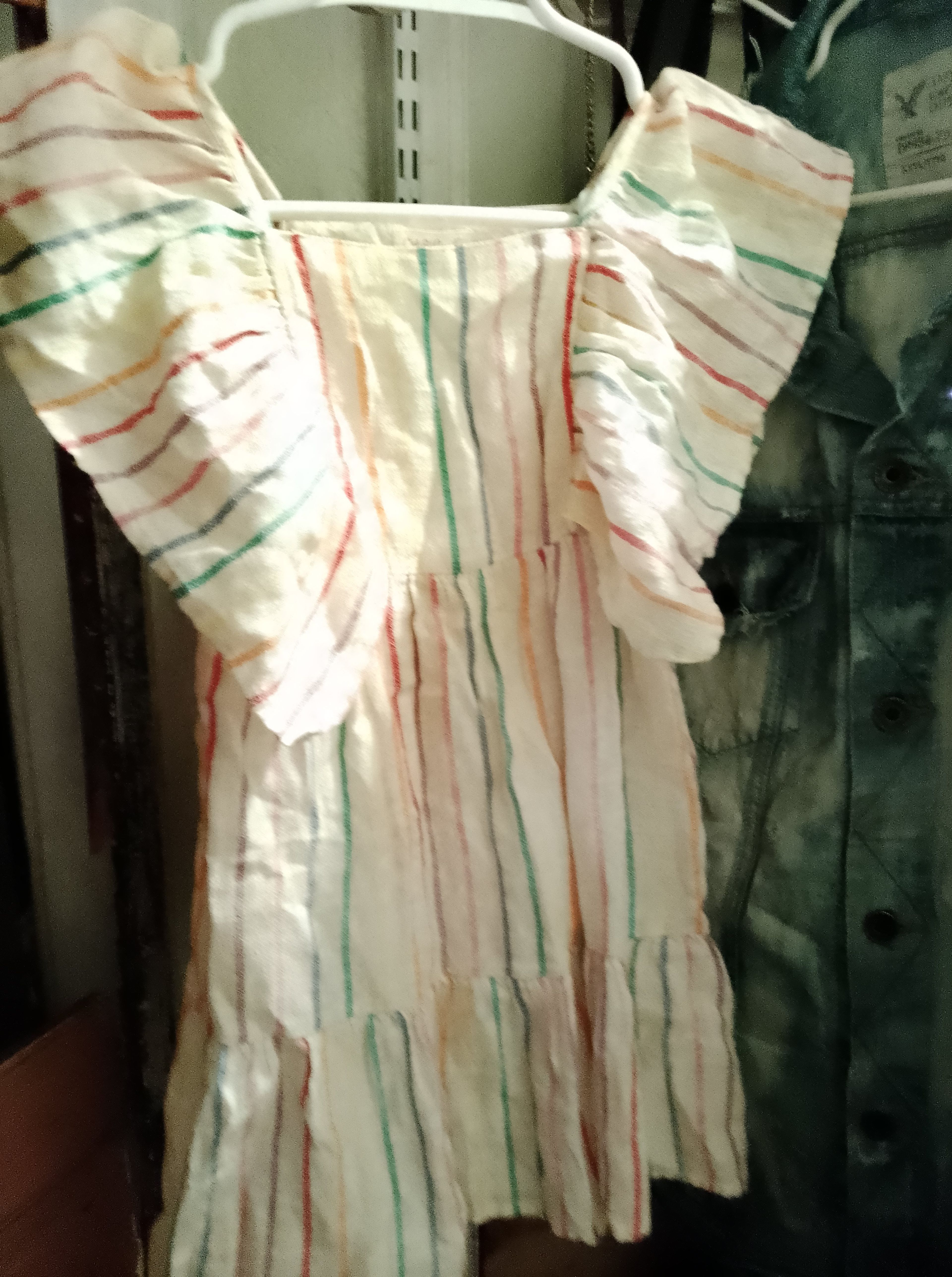 Cat & Jack Girls' Striped Flutter Sleeve Dress