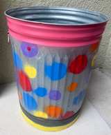 Steel Trash Can 32 Gallon Hand-Painted Galvanized - Image 3