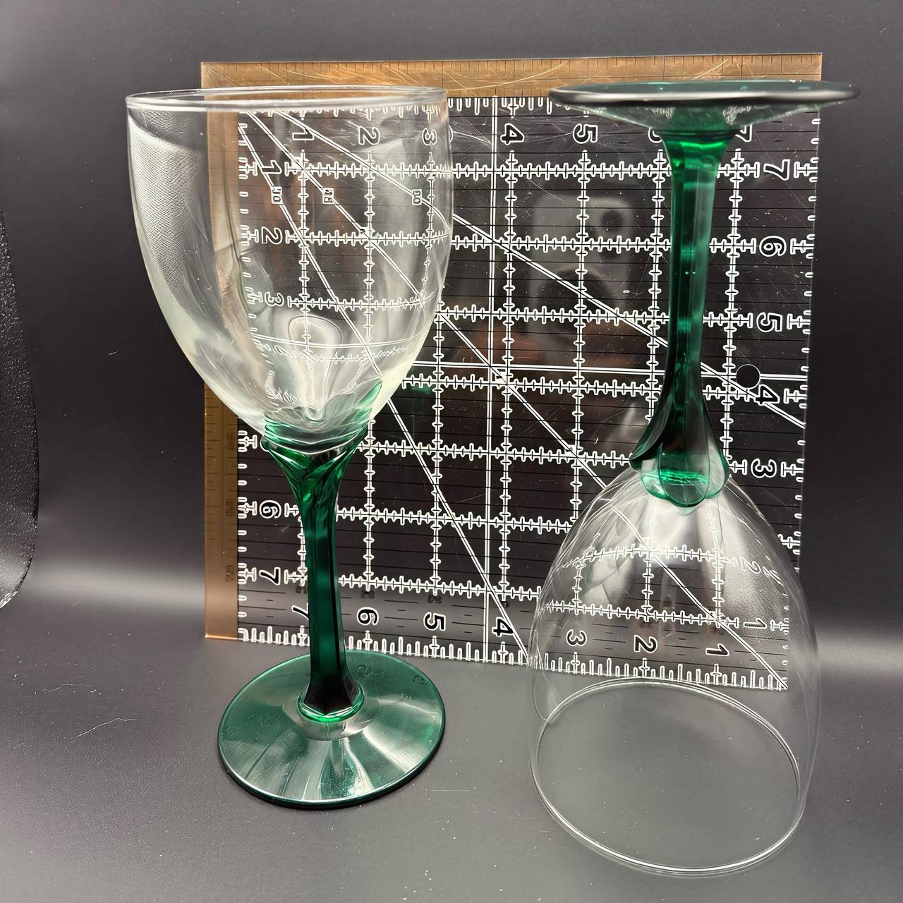 Libbey Green Stem Wine Glasses