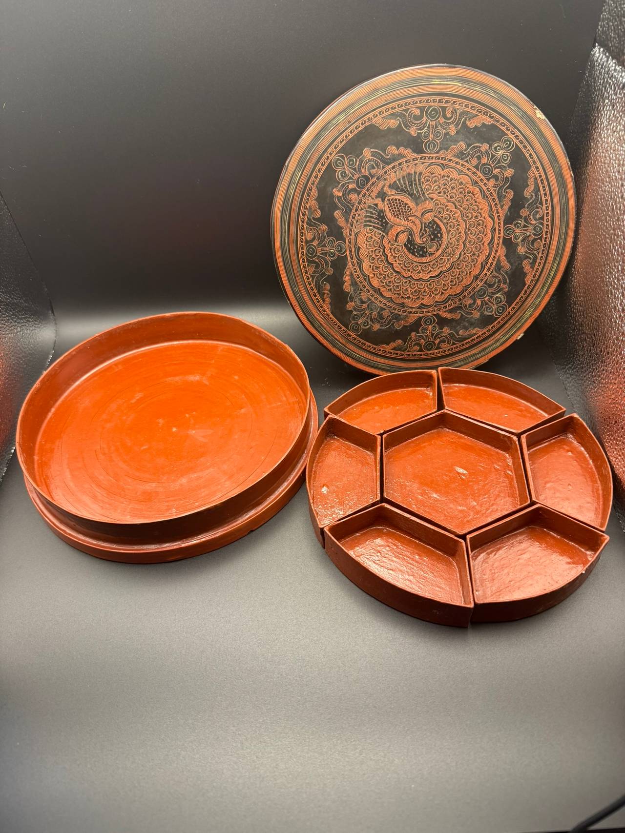 Vintage Burmese Lacquerware Betel Box (Kun-it)