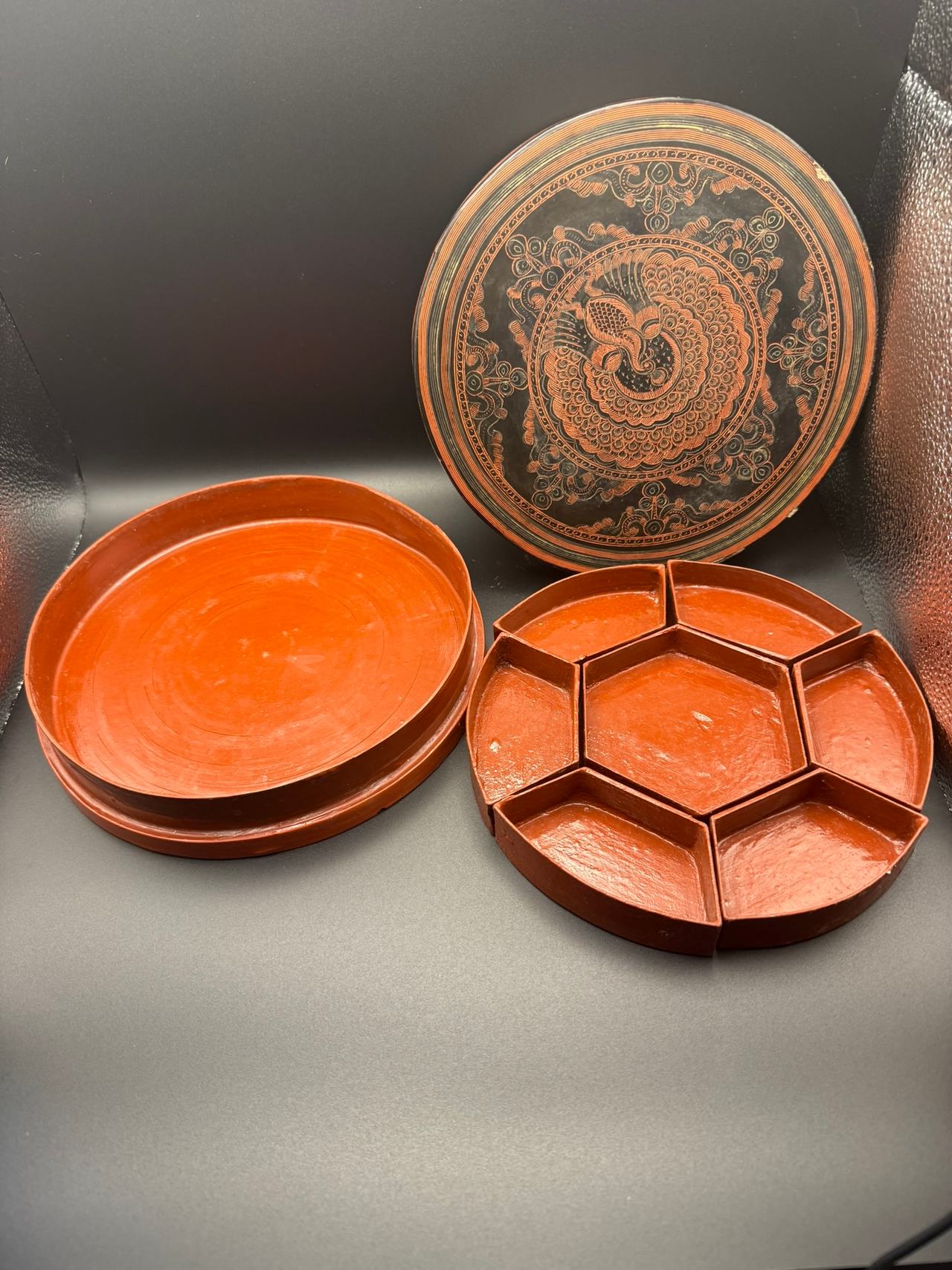 Vintage Burmese Lacquerware Betel Box (Kun-it)