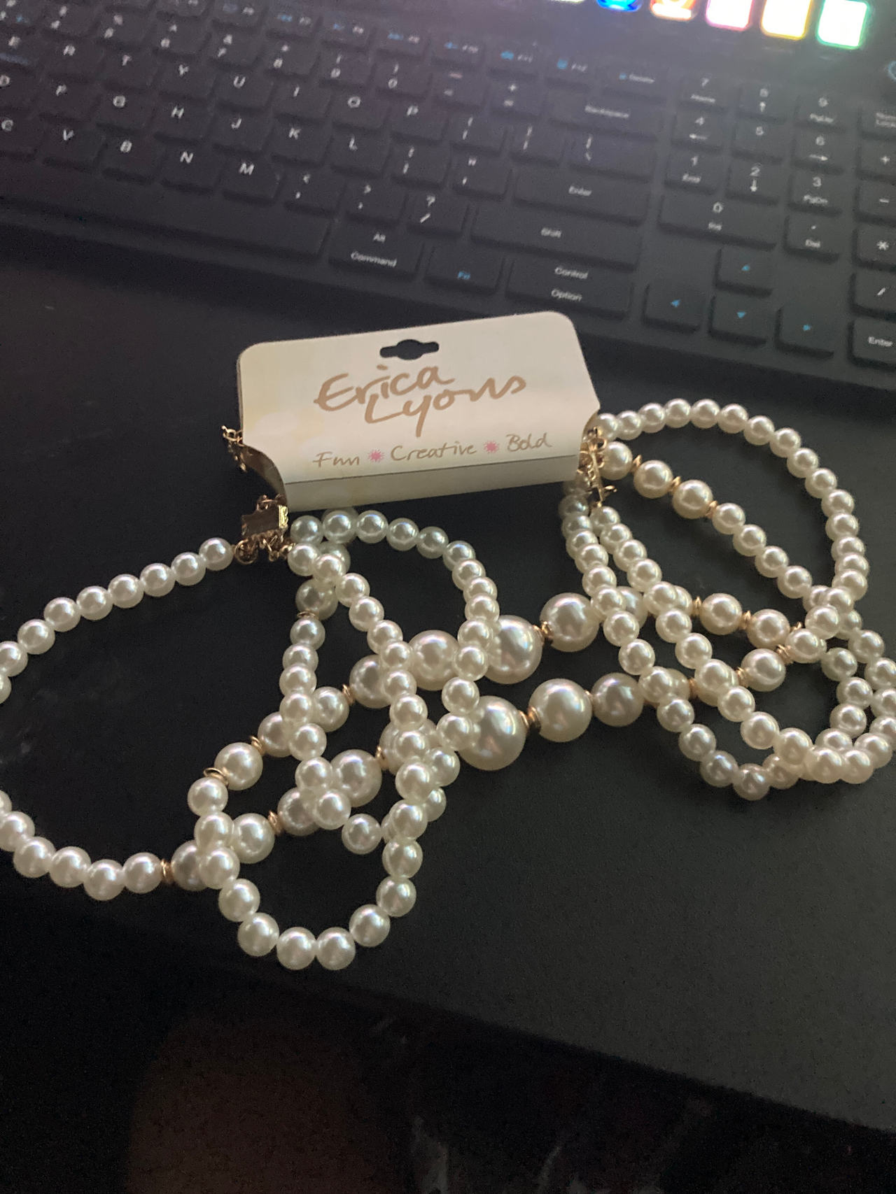 Erica Lyons Faux Pearl Beaded Necklace Set