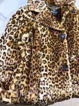 Dennis Basso Faux Fur Leopard Print Coat Size L - Image 5