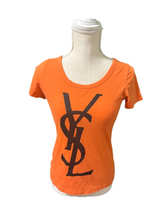 Yves Saint Laurent Vintage Logo T-Shirt Orange - Image 1