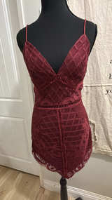 Tobi Burgundy Lace Bodycon Dress - Image 1