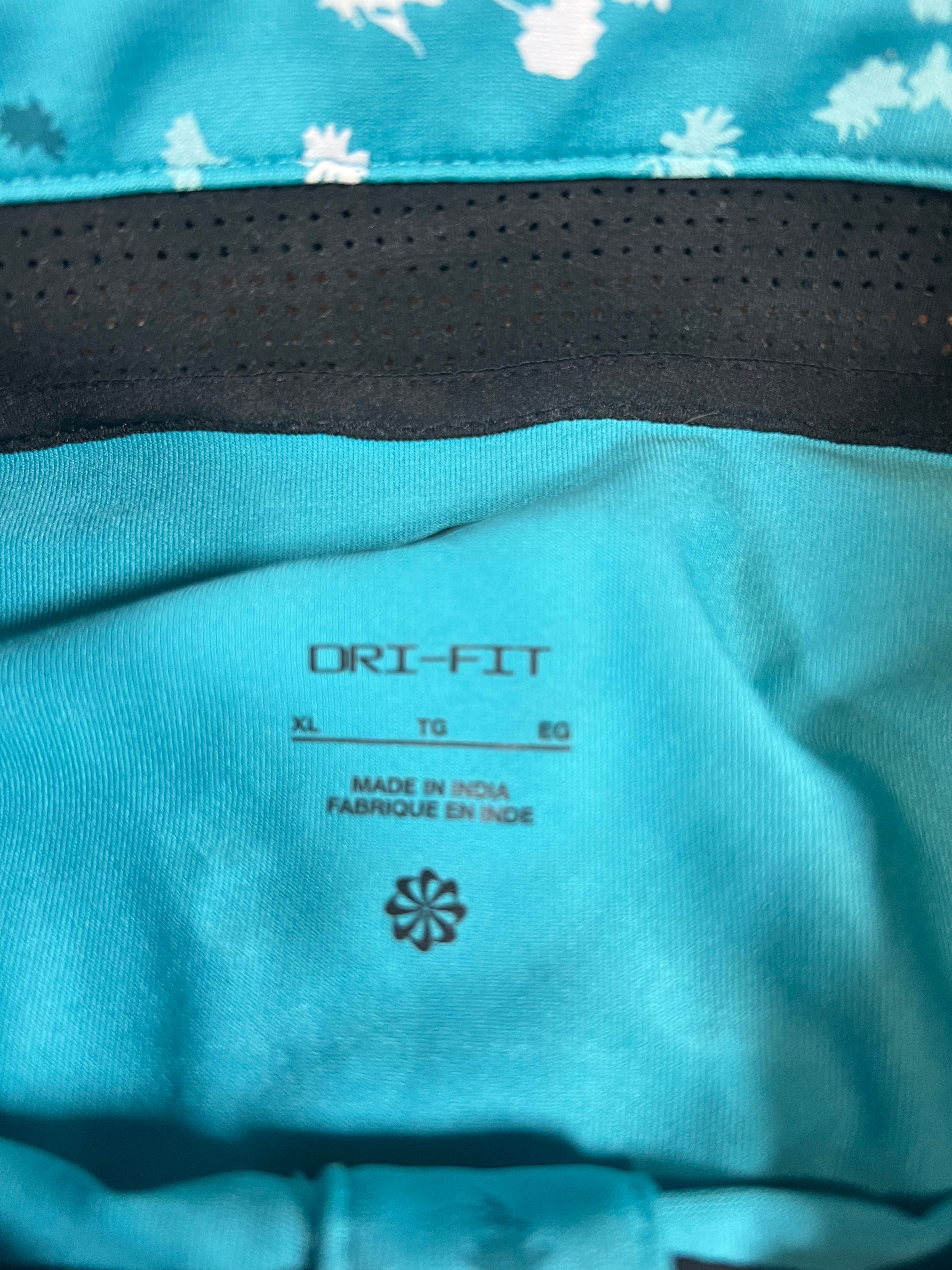 Nike Dri-FIT Tour Men's Floral Print Golf Polo Teal Nebula/Black - size XL - Image 5