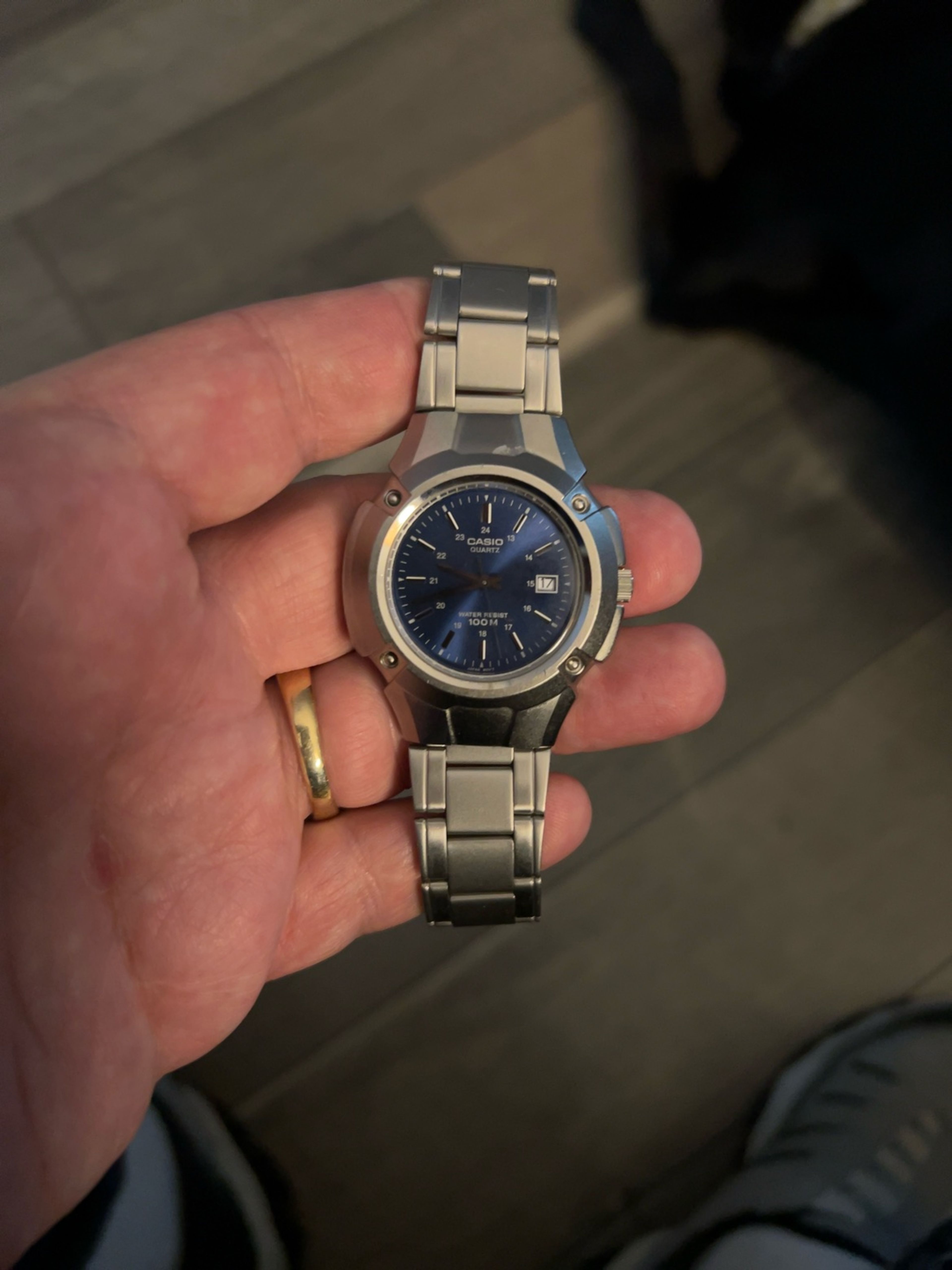 Casio MTP-3036 Blue Dial Stainless Steel Watch