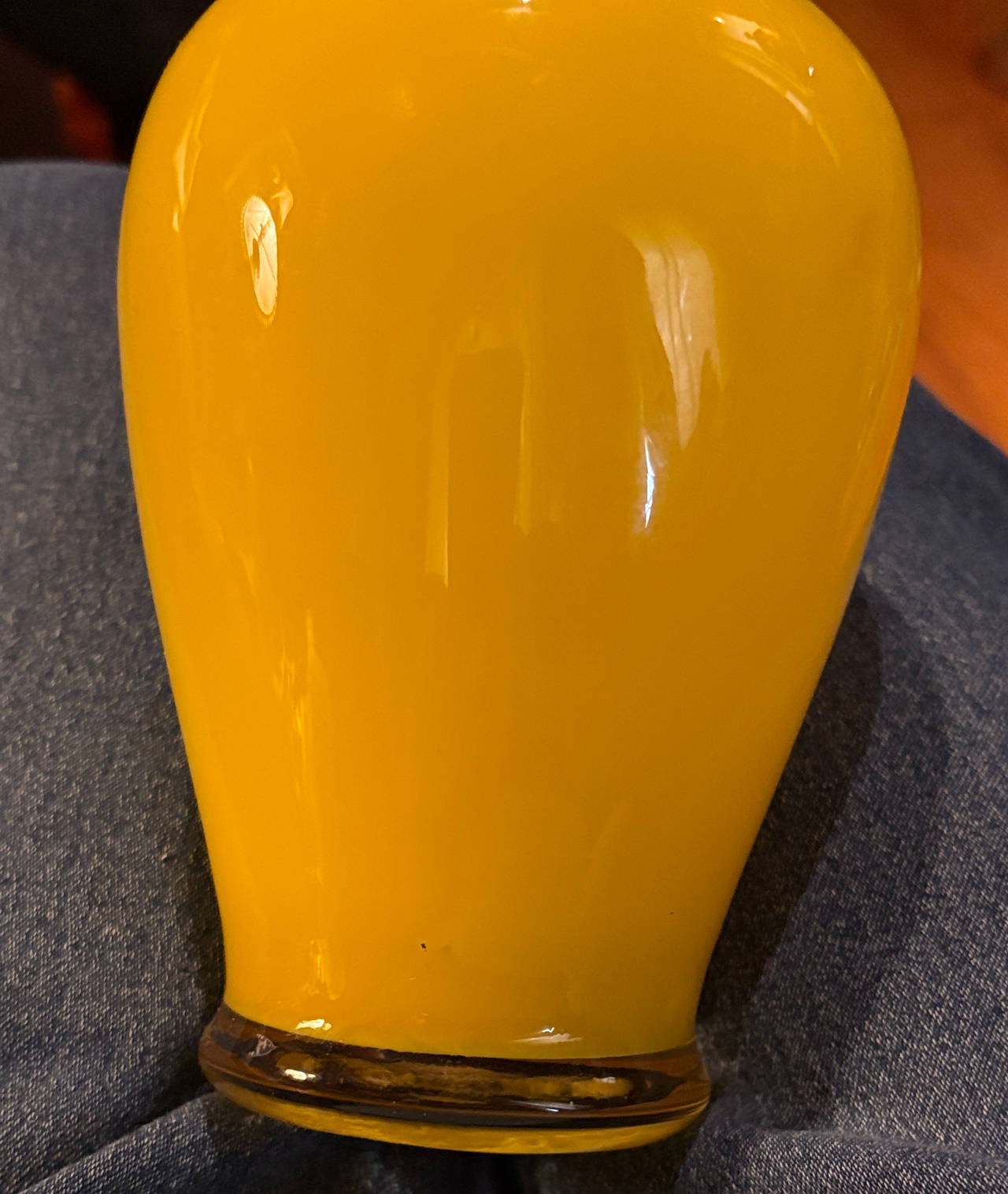 Blenko Yellow Cased Glass Vase