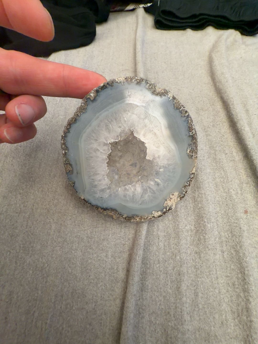 Las Choyas Coconut Polished Geode Half Slice