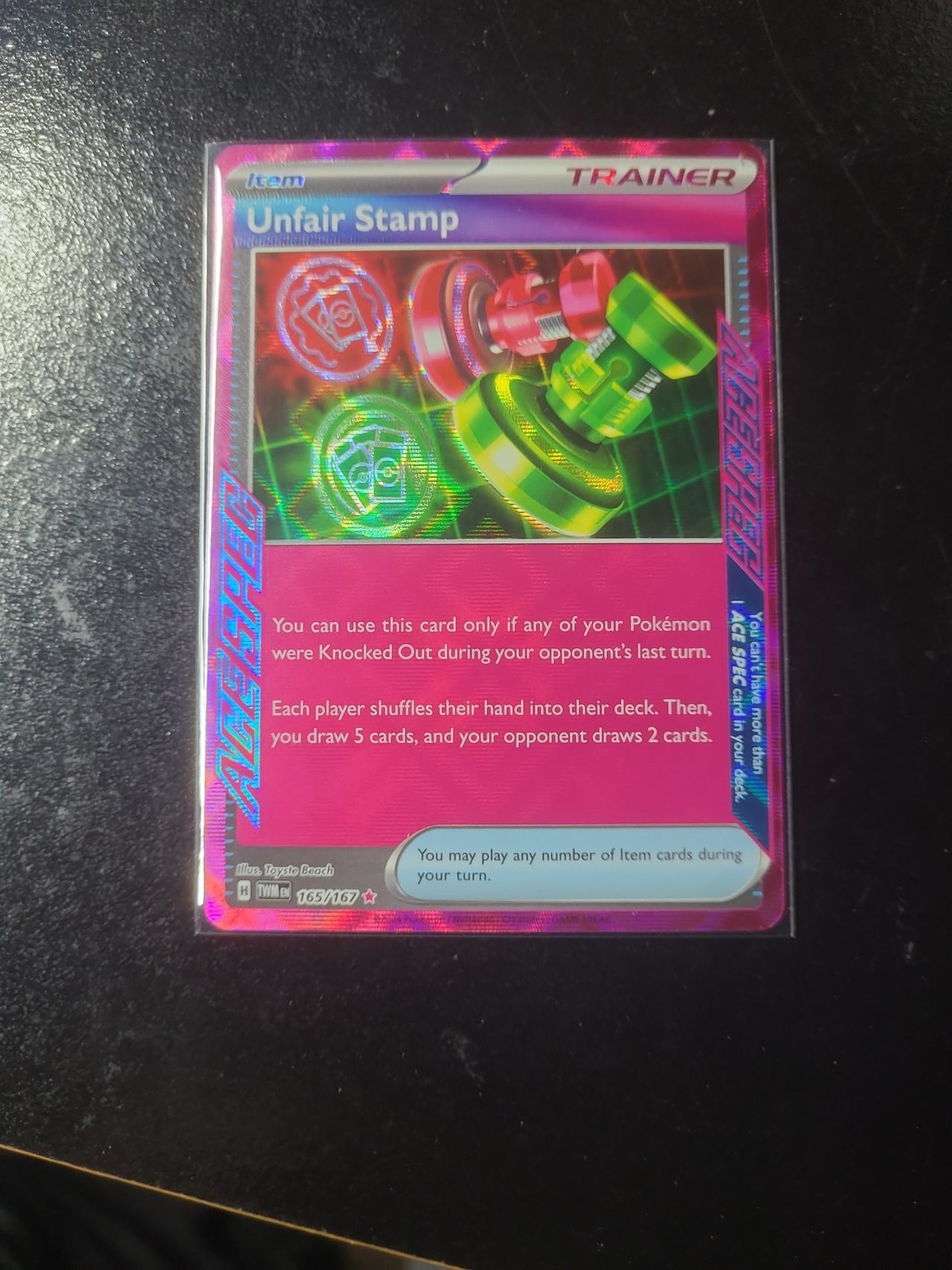 Pokémon TCG Unfair Stamp ACE SPEC Twilight Masquerade 165/167