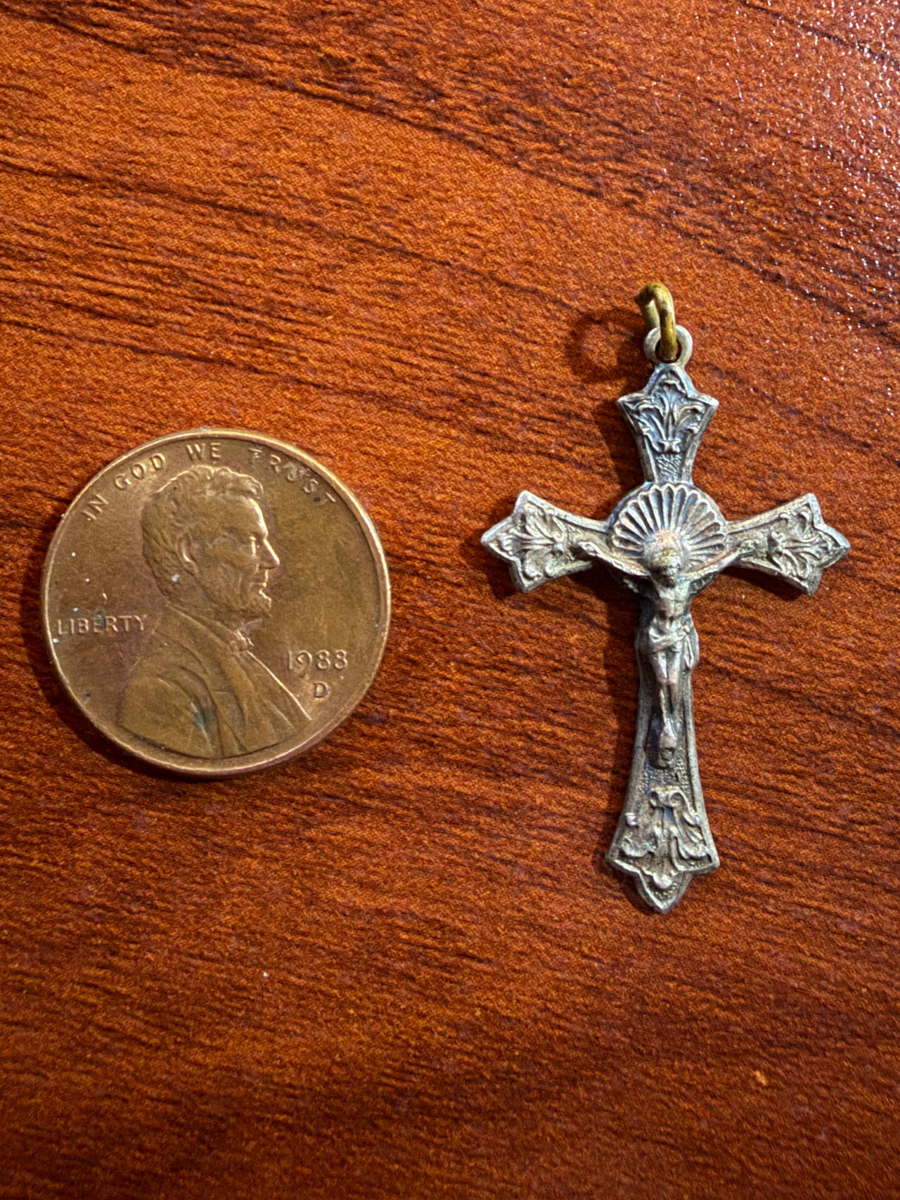 Vintage Ornate Metal Crucifix Pendant
