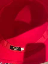 Red Wool Cloche Hat with Bow - Image 3