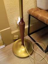 Mid Century Modern Brass and Wood Floor Lamp - Image 3