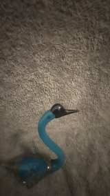 Murano Style Art Glass Bird Blue Aventurine Gold Fleck Swan Figurine Vintage - Image 4
