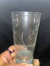 Libbey Vintage Etched Floral Green/Gold Band Highball Glasses - Image 4