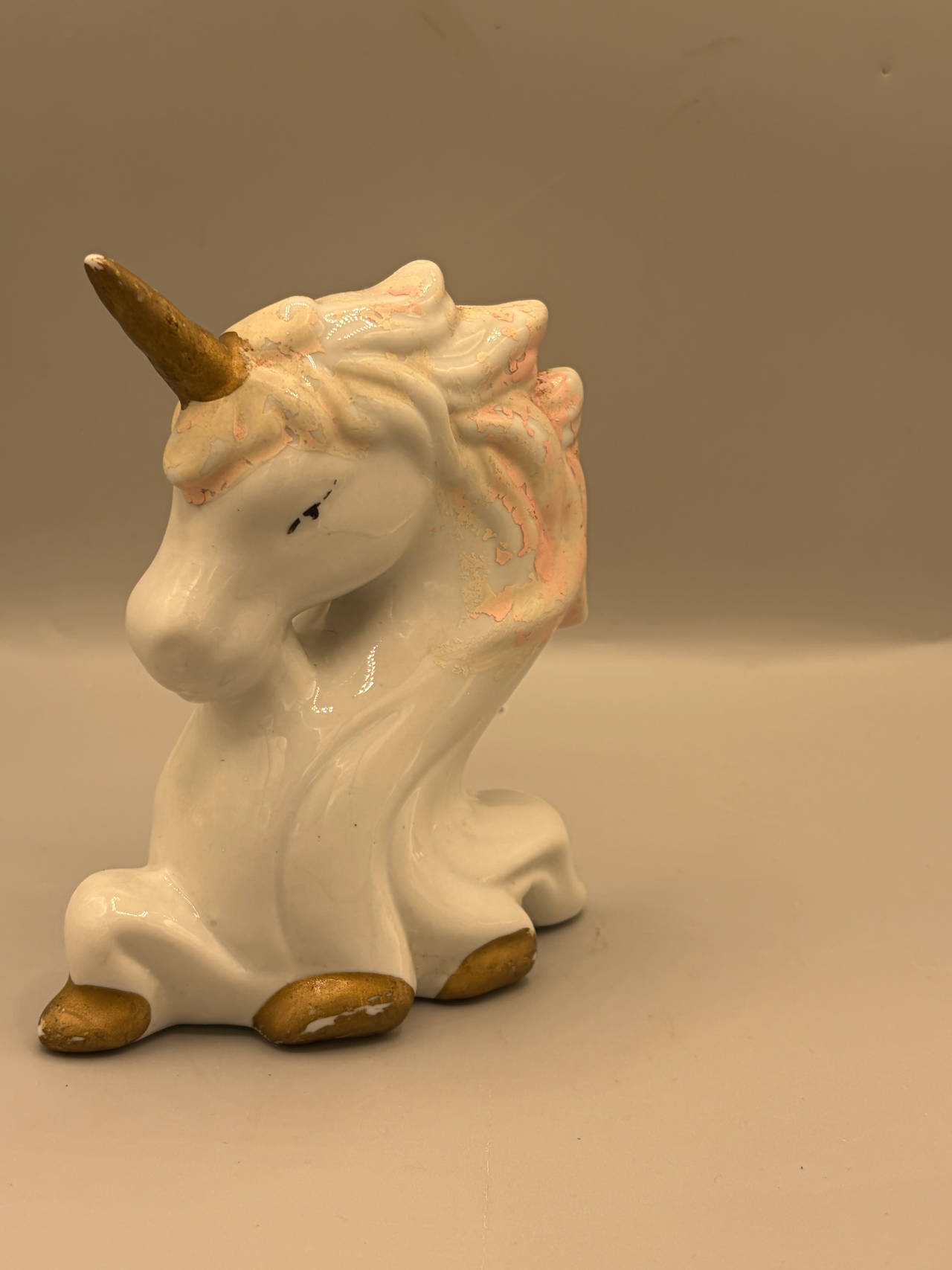 Vintage Ceramic Unicorn Figurine