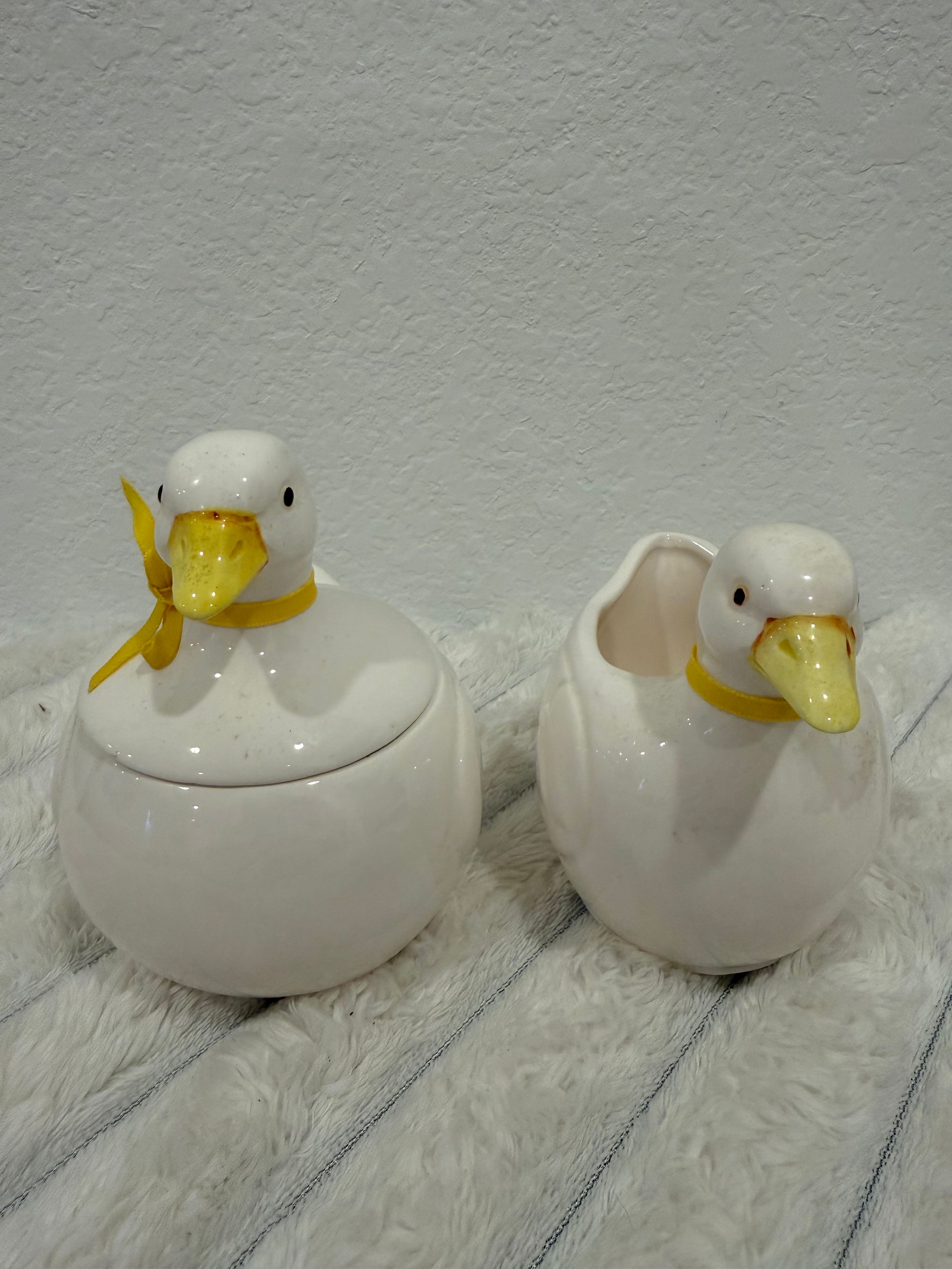 Ceramic Duck Creamer and Sugar Bowl Set - Image 4