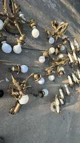 Vintage Ornate Brass Wall Sconces Lot - Image 3