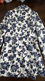 Merona Floral Double Breasted Trench Coat S - Image 4