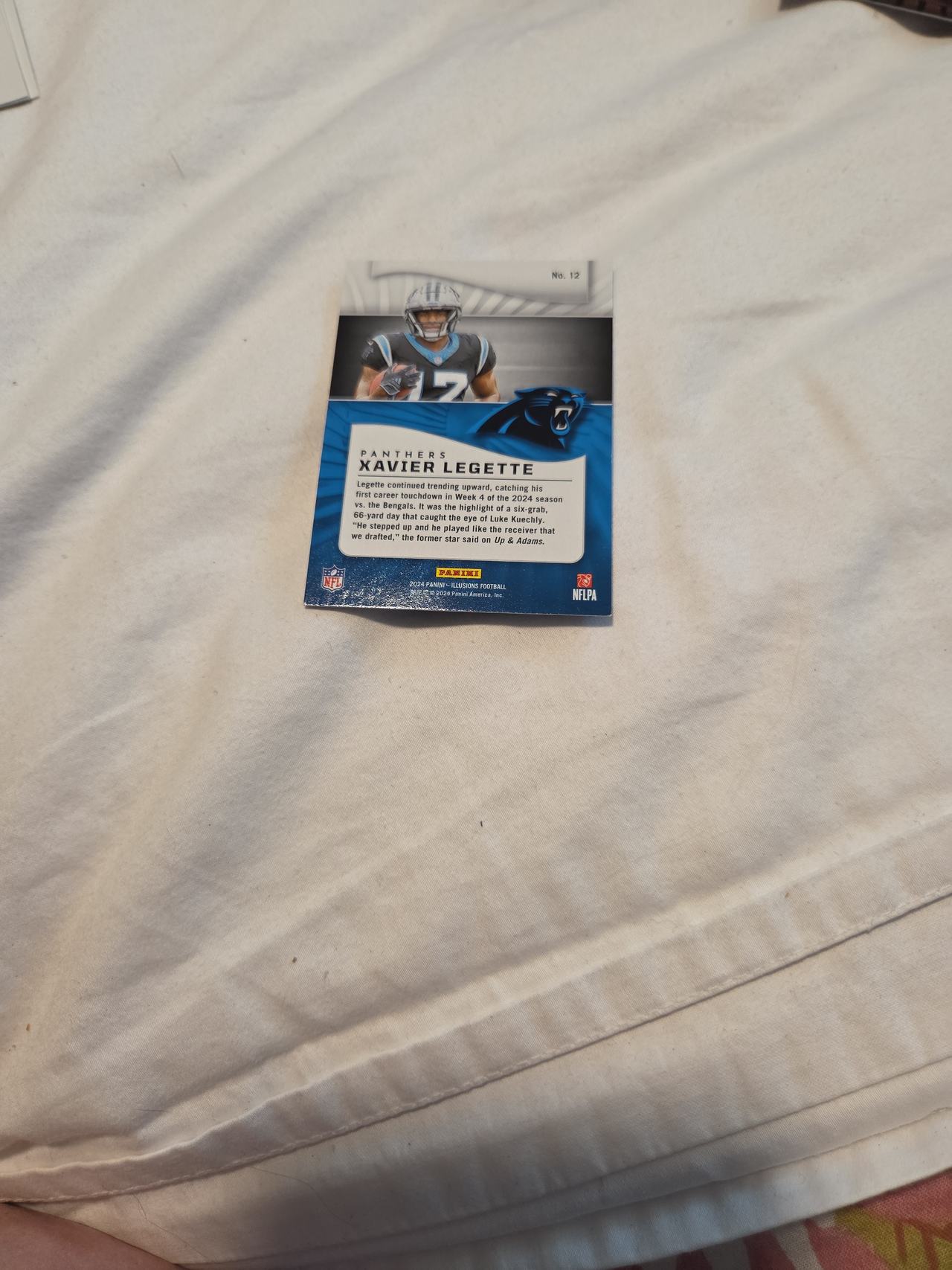 2024 Panini Illusions Xavier Legette Blue Parallel Rookie Card