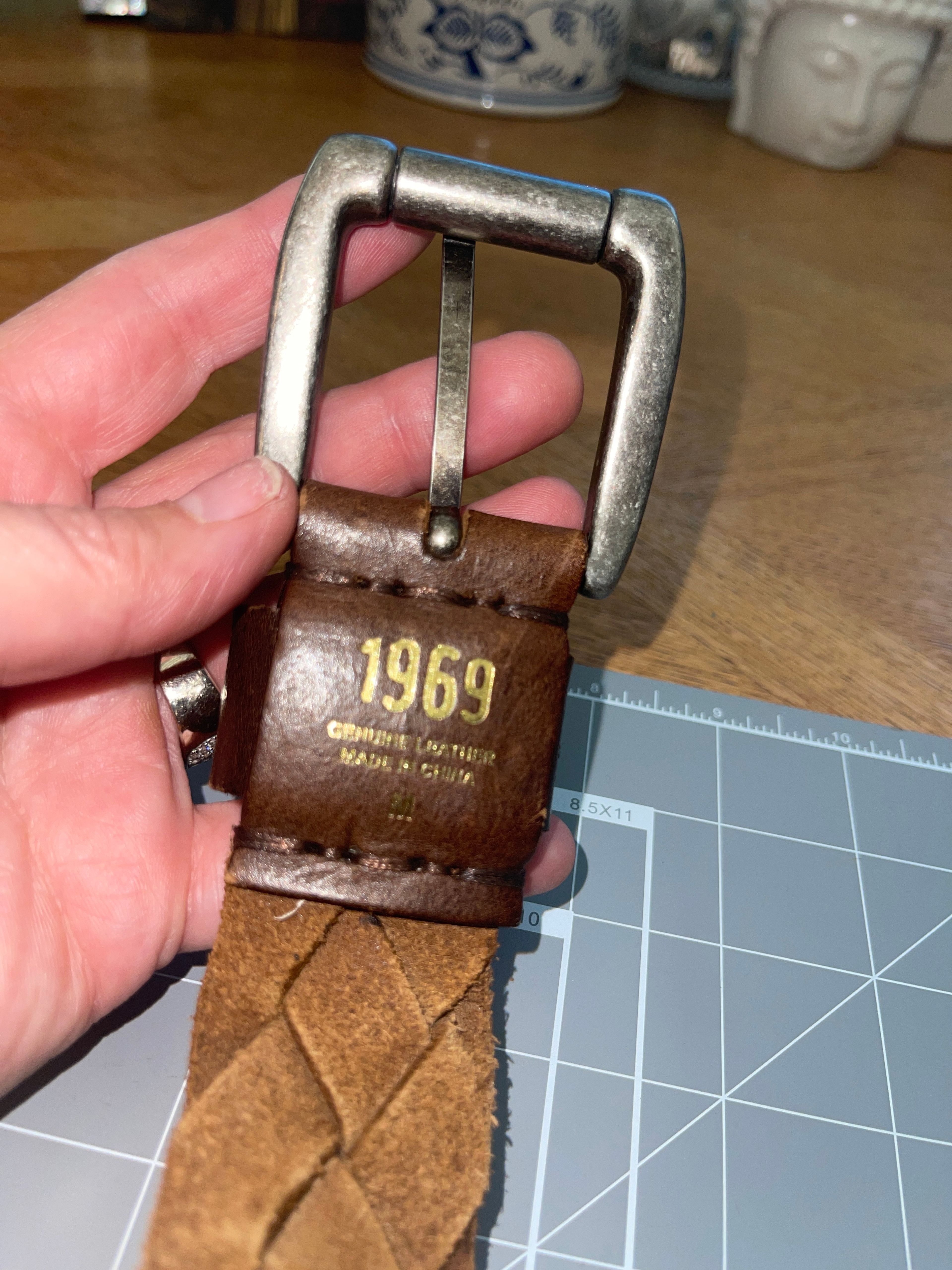 Gap 1969 Brown Woven Leather Belt - Image 3