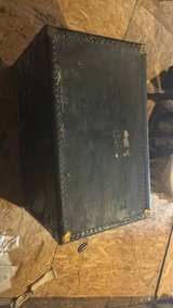 Vintage Black Steamer Trunk with Brass Hardware - Image 4